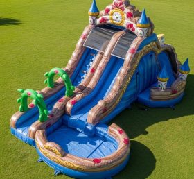 T8-7147 Beauty and the Beast Theme Inflatable Water Slide