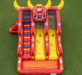 T8-7166 Blaze Monster Theme Inflatable Water Slide
