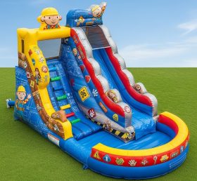 T8-7176 Bob the Builder Theme Inflatable Water Slide