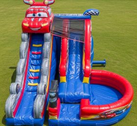 T8-7193 Cars Theme Inflatable Water Slide