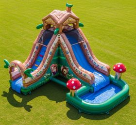 T8-7308 Masha and the Bear Theme Inflatable Water Slide