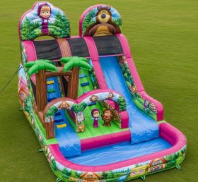 T8-7310 Masha and the Bear Theme Inflatable Water Slide