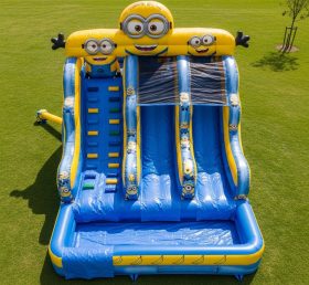 T8-7332 Minions Theme Inflatable Water Slide