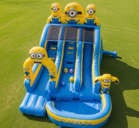 T8-7333 Minions Theme Inflatable Water Slide