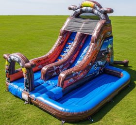 T8-7360 Naruto Theme Inflatable Water Slide