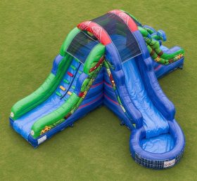 T8-7369 Ninja Turtles Theme Inflatable Water Slide