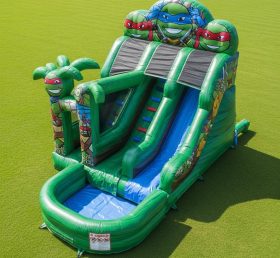 T8-7373 Ninja Turtles Theme Inflatable Water Slide