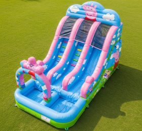 T8-7389 Peppa Pig Theme Inflatable Water Slide