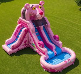 T8-7393 Pink Panther Theme Inflatable Water Slide