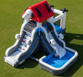 T8-7465 Snoopy Theme Inflatable Water Slide