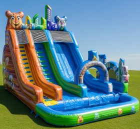 T8-7616 Zootopia Theme Inflatable Water Slide