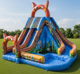 T8-7617 Zootopia Theme Inflatable Water Slide