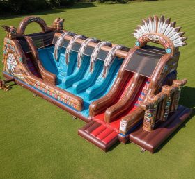 T8-8920 American Indian Inflatable Dry Slide