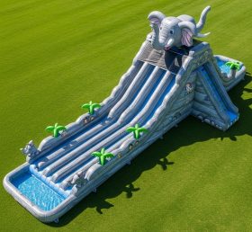 T8-8992 Elephant Theme Inflatable Water Slide