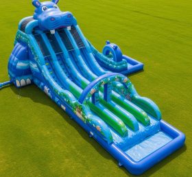 T8-9006 Hippo Inflatable Water Slide