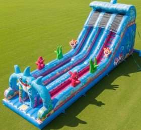 T8-9126 Baby Shark Inflatable Slide