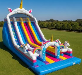 T8-9150 Rainbow  Unicorn Inflatable Slide