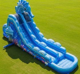 T8-9203 Seahorse Theme Inflatable Water Slide