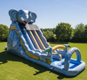 T8-9228 Elephant Theme Inflatable Water Slide