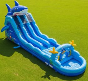 T8-9249 Shark Inflatable Water Slide