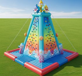T11-4136 Baby Shark Theme Inflatable Climbing Wall