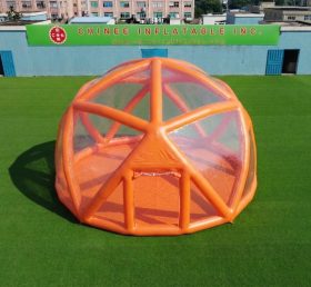 Tent1-5049I Orange Spherical Structure Inflatable Bubble Tent